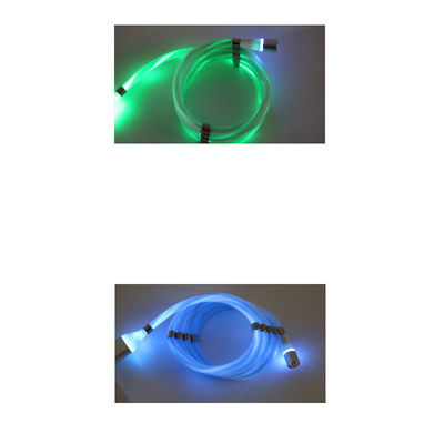 Pogo Pin LED Lighting Luminous USB Magnetic Charging Cable Coiled Rope 100cm