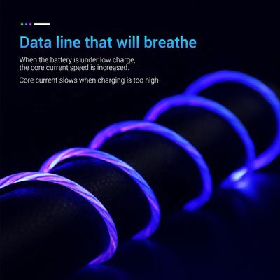 Pogo Pin Luminous LED Lighting Magnetic USB Charging Cable for Cell Phones