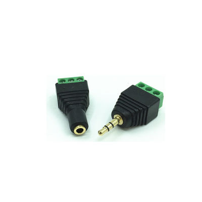 3.5mm 3-Pole Stereo Headphone Audio Male Jack Female Plug to Screw Terminal Block Adapter