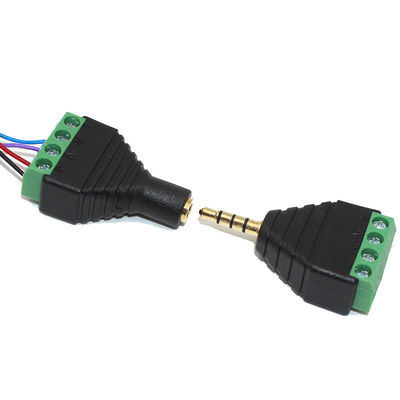 3.5mm 3-Pole Stereo Headphone Audio Male Jack Female Plug to Screw Terminal Block Adapter