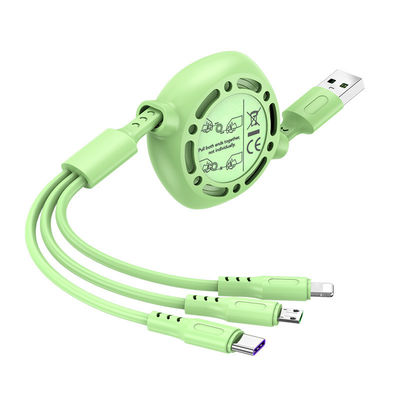 Quick Charge USB Type C Cable 5A Data Charge Liquid silicone Cord Extractable 20cm - 100cm