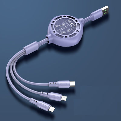 Quick Charge USB Type C Cable 5A Data Charge Liquid silicone Cord Extractable 20cm - 100cm