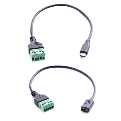 Type-C 3.1 USB Female Male Jack To 5-pin Screw Terminals Adapter Expansion Cable 30cm