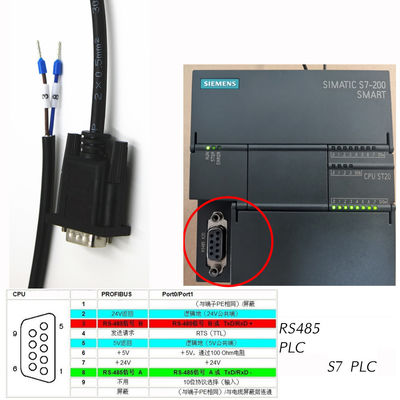 DB9 Male Or Female Connector RS485 Serial Port to 2-pin Terminals Exapansion Cable