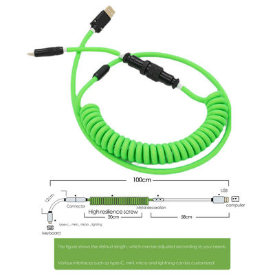 Sectional Type C USB Charging Cable Mechanical Keyboard Detachable Coiled Data Charge Cable Kit