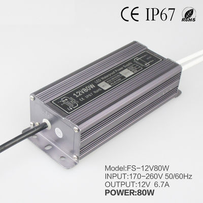 DC 12V 80W Lighting Transformer Waterproof LED Driver Power Supply IP67 Input AC170-250V Adapter for LED Strip