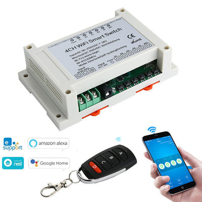 4 Way Mobile Phone WiFi RF Relay Smart Switch With Amazon Alexa Google Home Voice Remote Control