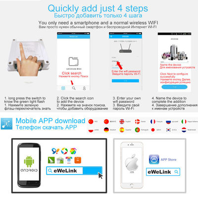 2 Way 30A WiFi RF Relay Smart Switch Amazon Alexa Google Homekit Temperature Humidity Remote Control Kit