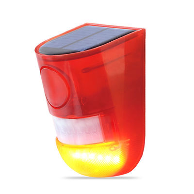 Motion Sensor Solar Alarm Red Lamp Warning Sound Light Waterproof for Garden Farm Warehouse