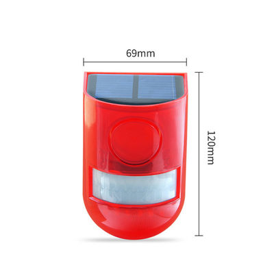 Motion Sensor Solar Alarm Red Lamp Warning Sound Light Waterproof for Garden Farm Warehouse