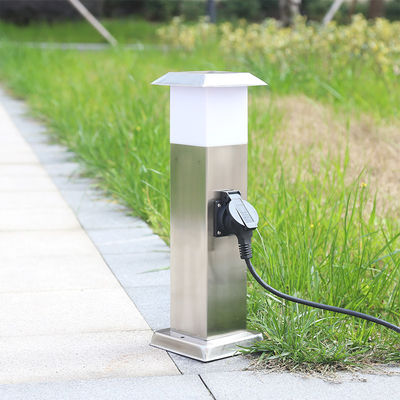 Black Stainless Steel Electrical Power Sockets Outdoor Garden Power Outlet LED Post Light Yard Stake