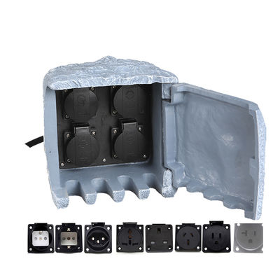 Outdoor Garden Electrical Power Outlet Rock Socket Box Resin Enclosure Waterproof