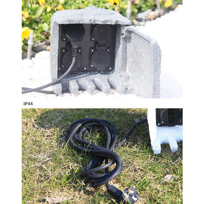 Outdoor Garden Electrical Power Outlet Rock Socket Box Resin Enclosure Waterproof