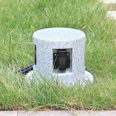 Outdoor Garden In-ground Lawn Electrical Power Sockets Outlet Imitation Marble Polyethylene Plastic