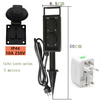 Outdoor Garden In-ground Lawn Plug-in Electrical Power Sockets Outlet Stake 10A AC250V