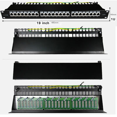 24 Port Pacthpanel UTP RJ45 Patch Panel Cat6 Rackmount 19-inch x 1U