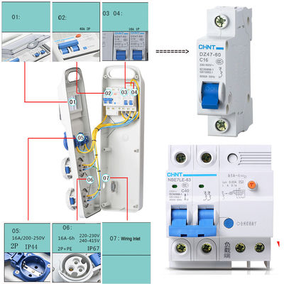 IP67 Waterproof Outdoor Electrical Socket Plastic Electric Box AC 220v -250v 16A