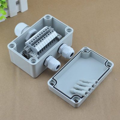 IP65 Waterproof Cable Junction Box 80*130*70mm with UK2.5B Din Rail Terminal Blocks 1 in 3 out