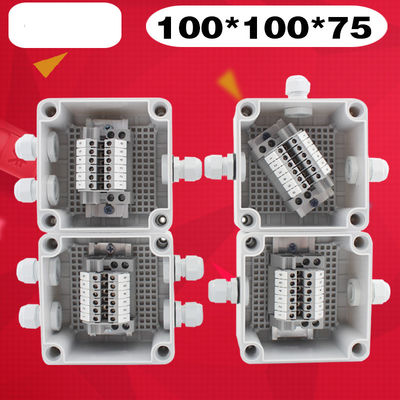 CCTV Camera Monitor Cable Distribution Junction Box 158*90*60mm Waterproof with Din Rail Terminal Blocks