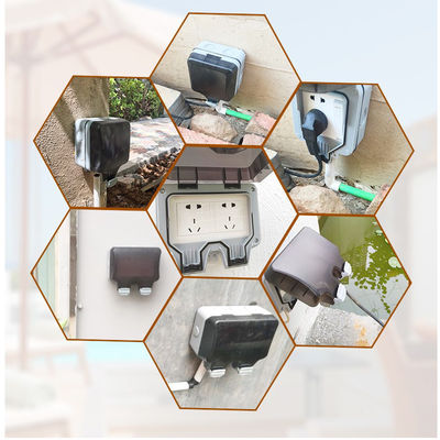 Wall Mounted Power Outlet Socket Outdoor Charging Poles Plastic Switch Box IP66 Wheatherproof