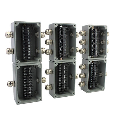 Die-cast Aluminum Distribution Junction Box Waterproof with Terminal Blocks 120*80*55mm