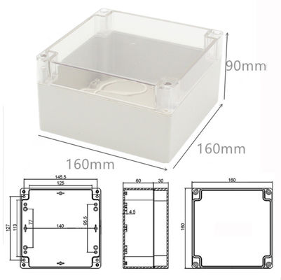 Plastic Junction Box 160*160*90mm Electric Distribution Enclosure Waterproof Clear Cover