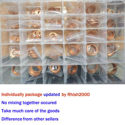 568pcs 30 Sizes Metric Copper Flat Ring Washer Gaskets Assortment Set Kit IMPA813080