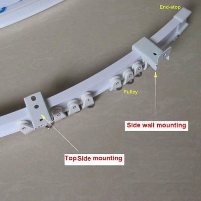 Bendable Window Curved Curtain Rod Plastic Metal Alloy Track Rail Ceiling or Side Wall Mounting