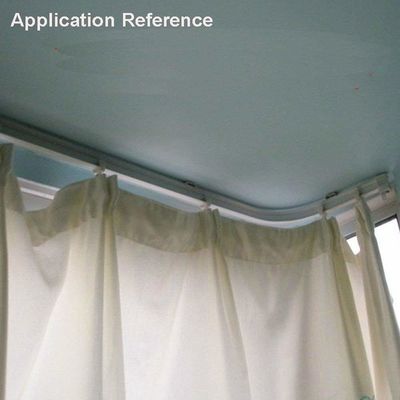Bendable Window Curved Curtain Rod Plastic Metal Alloy Track Rail Ceiling or Side Wall Mounting