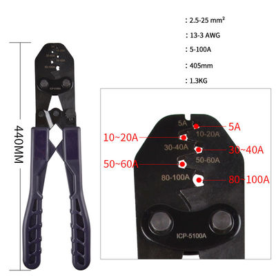 Crimper Crimping Tool Plier And 70pcs Open Barrel Copper Ring Lug Terminals Assortment Set OT 10A to 50A