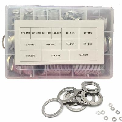 260pcs 13 Sizes Metric Aluminum Flat Ring Oil Drain Plug Washers Gaskets Assortment Kit