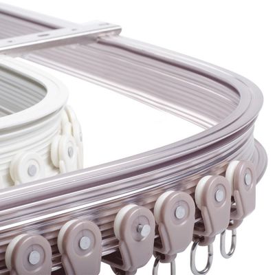 Heavy Duty Curved Aluminum Pole Bay Window Rod Bendable Curtain Track Rail for Room Divider