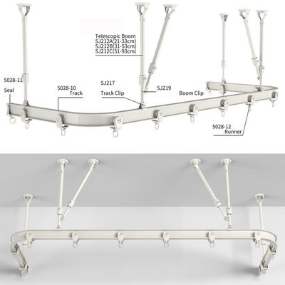Heavy Duty Curved Aluminum Pole Bay Window Rod Bendable Curtain Track Rail for Room Divider