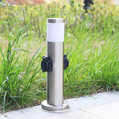 Black Stainless Steel Electrical Power Sockets Outdoor Garden Power Outlet LED Post Light Yard Stake