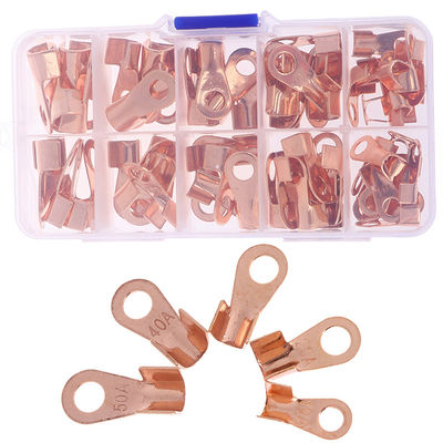 Crimper Crimping Tool Plier And 70pcs Open Barrel Copper Ring Lug Terminals Assortment Set OT 10A to 50A