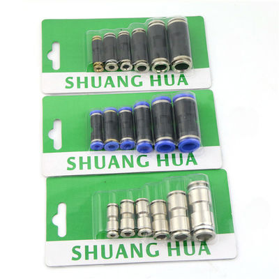 Air Compressor Hose Tube Straight Pneumatic Push In Quick Connector Adapters fittings Set