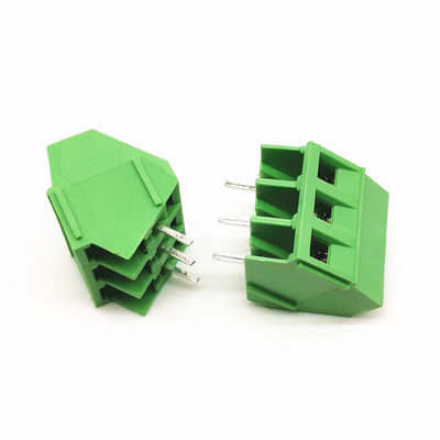 5.0mm Pitch PCB Soldering Mounting Connectors Screw Terminal Blocks 45° Side Entry