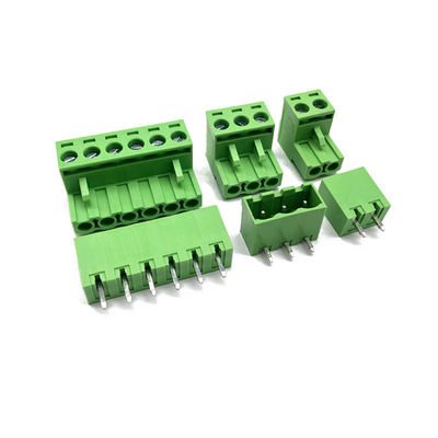 5.08mm Pitch PCB Plug-in Screw Terminal Blocks Plug + Right Angle Pin Header With Printed Marker Service