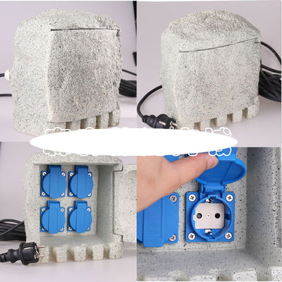 Outdoor Garden Electrical Power Outlet Rock Socket Box Resin Enclosure Waterproof