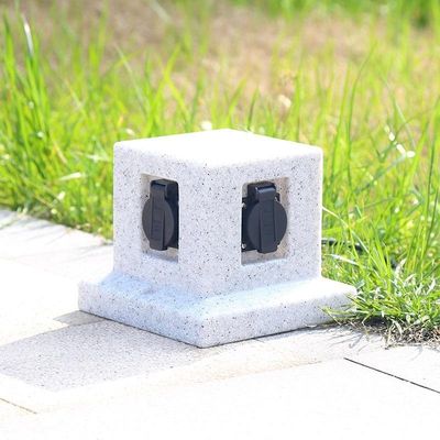 Outdoor Garden In-ground Lawn Electrical Power Sockets Outlet Imitation Marble Polyethylene Plastic