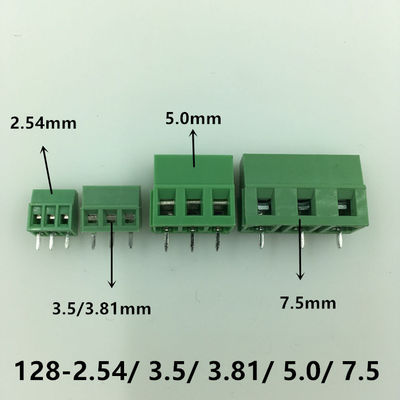 2.54mm Pitch PCB Board Mounted Connectors Screw Terminals Blocks 300V 10A