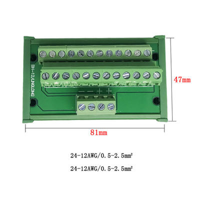 1 in 12 out Terminal Blocks Breakout Board Power Source Splitter Wiring Distribution Divider