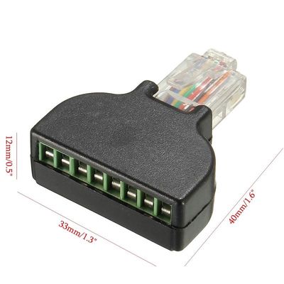 RJ45 Male 8P8C to 8 Pin Screw Terminal Block Adapter for CCTV Video Solution