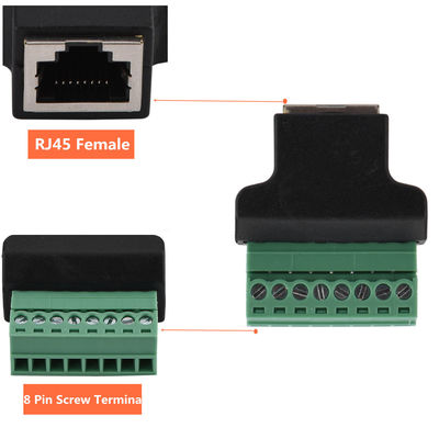RJ45 Female Jack 8P8C to 8 Pin Screw Terminal Block Adapter for CCTV Vedio Solution