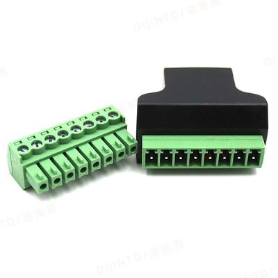 RJ45 Female Jack 8P8C to 8 Pin Screw Terminal Block Adapter for CCTV Vedio Solution