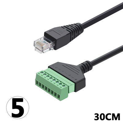 RJ45 Female Jack 8P8C to 8 Pin Screw Terminal Block Adapter for CCTV Vedio Solution