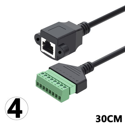 RJ45 Female Jack 8P8C to 8 Pin Screw Terminal Block Adapter for CCTV Vedio Solution