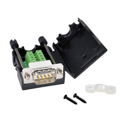 DB9 D Sub 9 Pin RS232 Serial Port Connectors to Terminal Blocks Adapter with housing