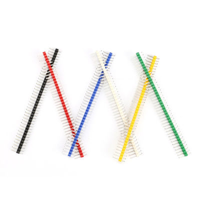 Colored 40 Pins 2.54mm Single Row Straight Pin Header Male Connector Strip for Arduino