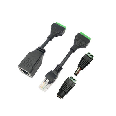 POE Cable RJ45 Network Female Jack DC Power Plug to Screw Terminals Adapter for Monitor Camera